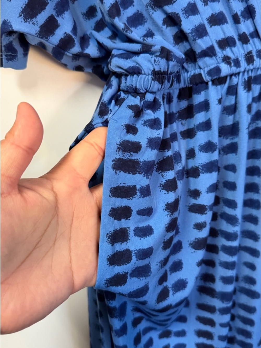 Lane Bryant Blue & Black Printed V-Neck Maxi Dress - Picture 3 of 7